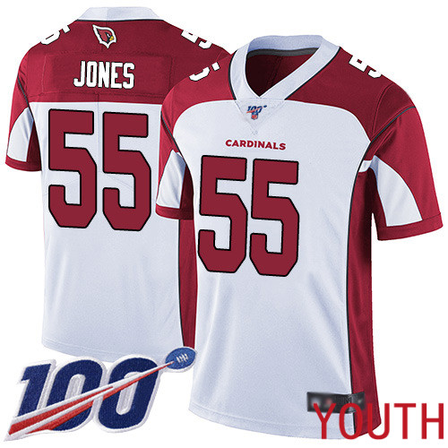 Arizona Cardinals Limited White Youth Chandler Jones Road Jersey NFL Football #55 100th Season Vapor Untouchable->nfl t-shirts->Sports Accessory